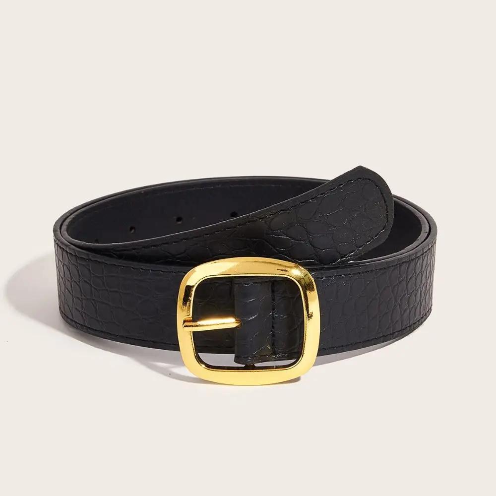 Women``s Leather Belt Pin Buckle Jeans Belt Decorative Skirt Matching Suit Ins Style Belt Chic Luxury Brand Ladies W